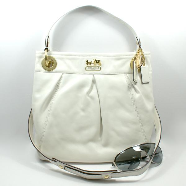 Coach Madison Leather Hippie Handbag/ Crossbody Bag White #14576 | Coach 14576