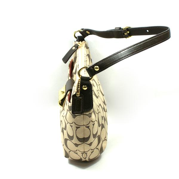 Coach Kristin Signature Ottoman Top Handle Pouch Small Bag Khaki Coach Kristin Signature Ottoman Top Handle Pouch Small Bag Khaki