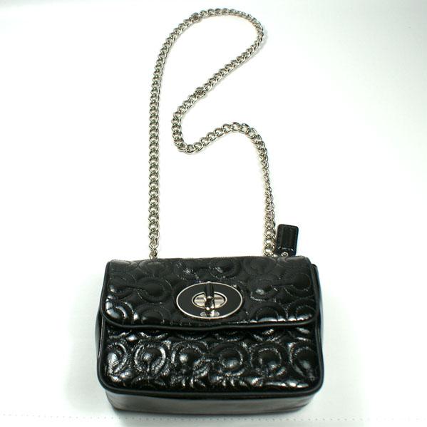 Small Black Patent Leather Evening Bag