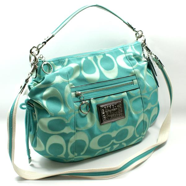 Coach Poppy Signature Sateen Lurex Jazzy Convertible Shoulder Bag