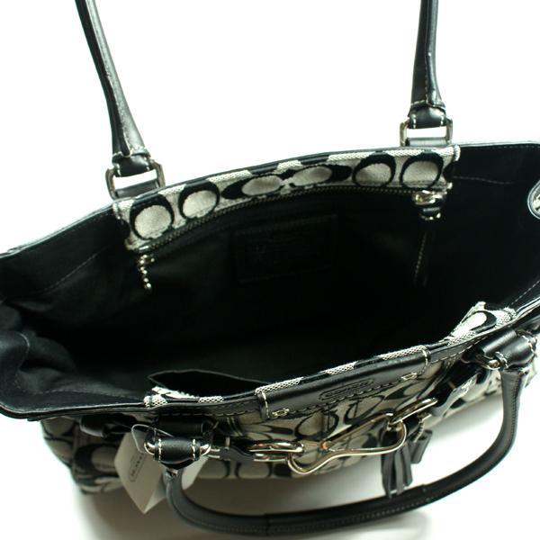 Coach Hampton Signature Carryall Shoulder Bag Black #15665