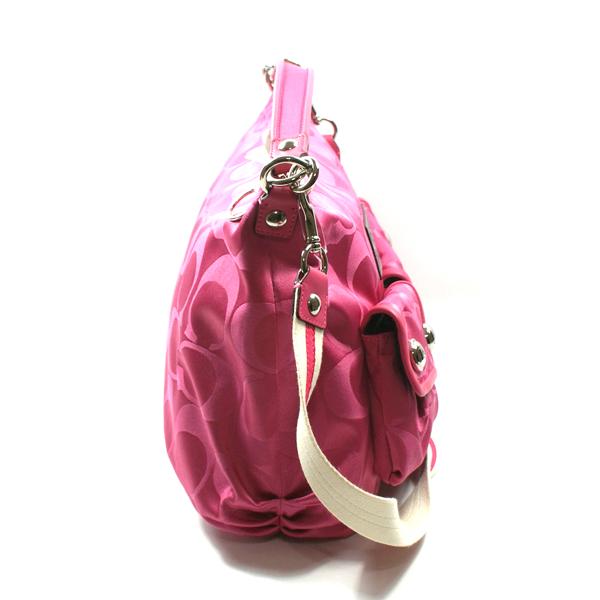Coach Poppy Signature Sateen Shoulder Bag/ Swing Bag Pink #14570