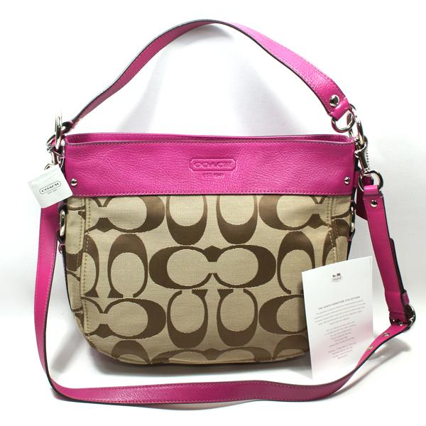 Coach Zoe Signature Convertible Hobo Bag Fuchsia #14708 | Coach 14708