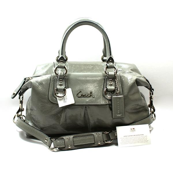 Coach Ashley Patent Leather Gray Satchel/ Shoulder Bag #15455 | Coach 15455