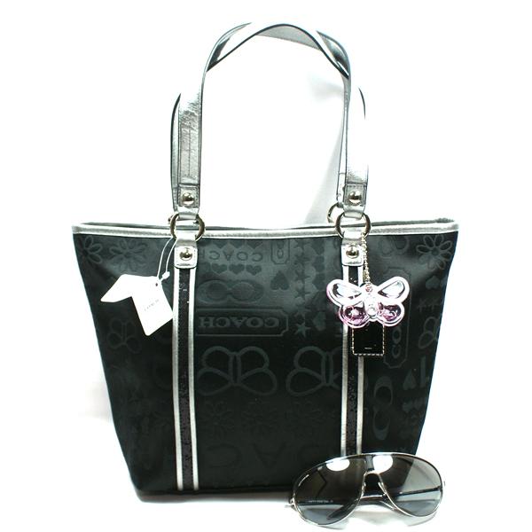 Coach Bandana Glitter Black Tote Bag #15709 | Coach 15709 COACH 