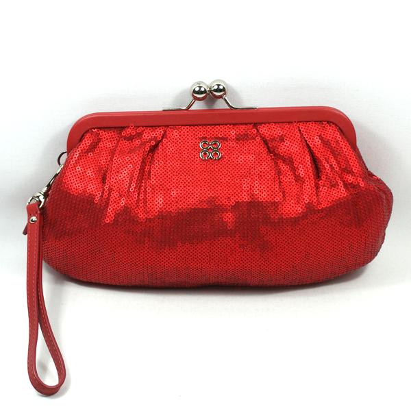Coach OCC Sequin Red Large Wristlet/ Clutch Bag/ Evening Bag 44475