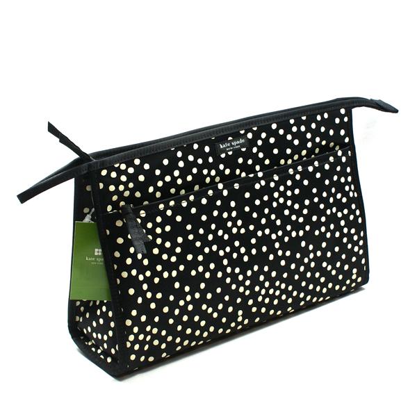 Kate Spade Large Heddy Black Soft Nylon Cosmetic Bag WLRU0751 Kate