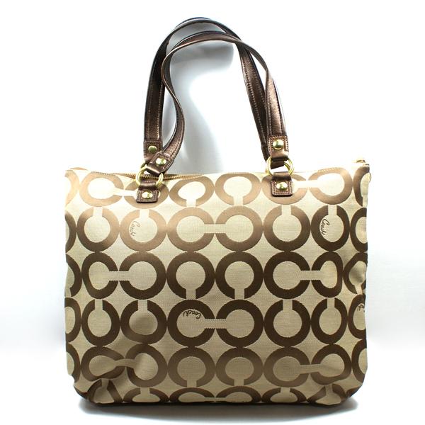 Coach Poppy Opt Art Glam Tote Bag Khaki #15331 | Coach 15331