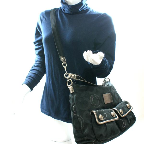 Coach Poppy Opt Art Swing Hobo Bag Black #16167 | Coach 16167