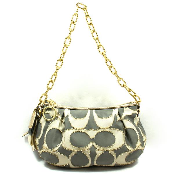 Coach Poppy Clipped Lurex Signature Pouch/ Evening Bag Coach Poppy Clipped Lurex Signature Pouch/ Evening Bag