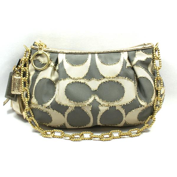 Home Coach Poppy Clipped Lurex Signature Pouch Evening Bag