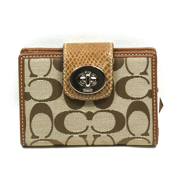 Coach Turnlock Signature Medium Wallet Brown #43612 | Coach 43612