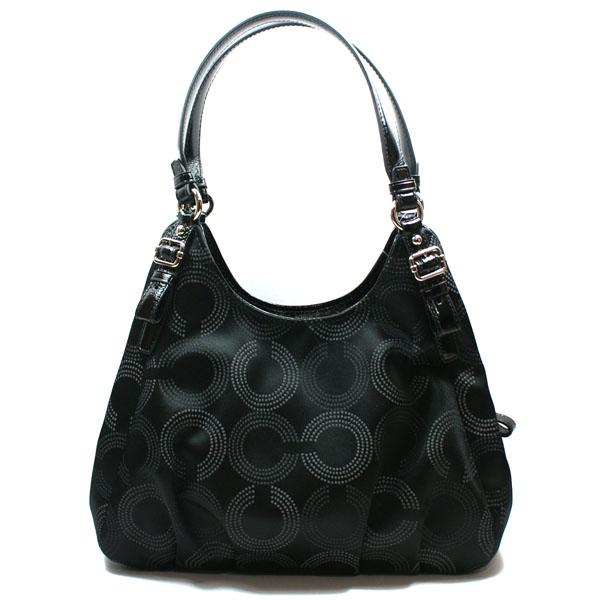 Coach Madison Dots Opt Art Maggie Shoulder Bag Black #16505