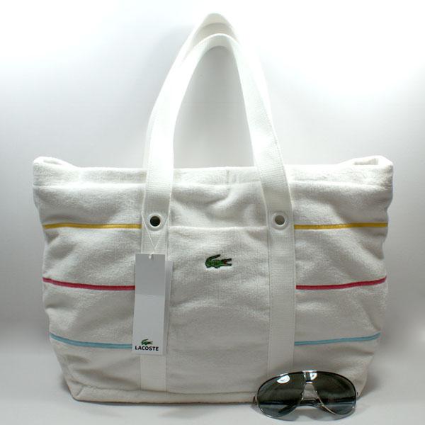 Lacoste Bright White Large Tote Bag/ Beach Bag NF8094HA Lacoste NF8094HA