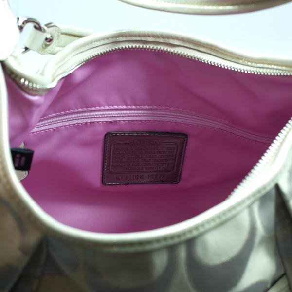 Coach Poppy Signature Satchel Lurex Hobo Bag #16376 | Coach