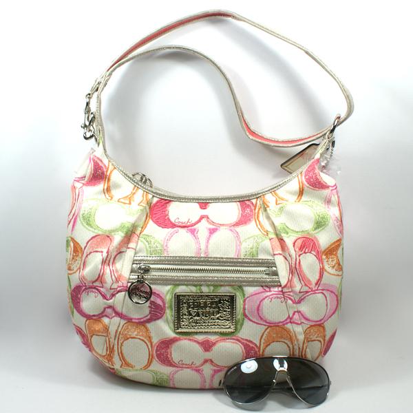 Coach Poppy Scribble Hobo Bag/ Swing/ Crossbody Bag #16700