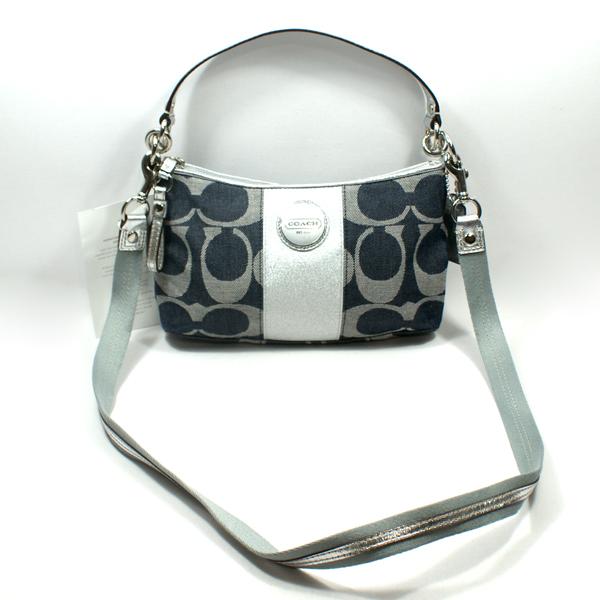 Coach Signature Stripe Denim SwingPack/ Crossbody Bag 17439 Coach 17439
