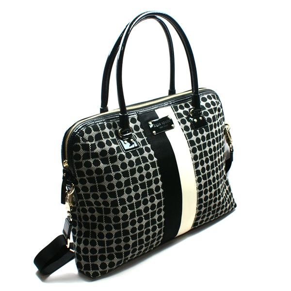 kate spade black and white laptop bag