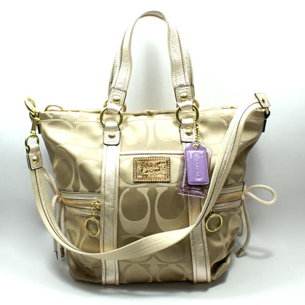 Coach Poppy Signature Sateen Spotlight Satchel/Shoulder Bag Khaki