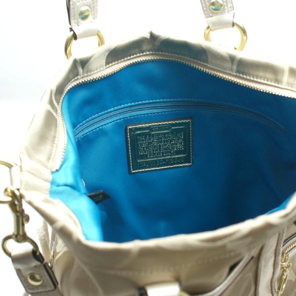 Coach Poppy Signature Sateen Spotlight Satchel/Shoulder Bag Khaki