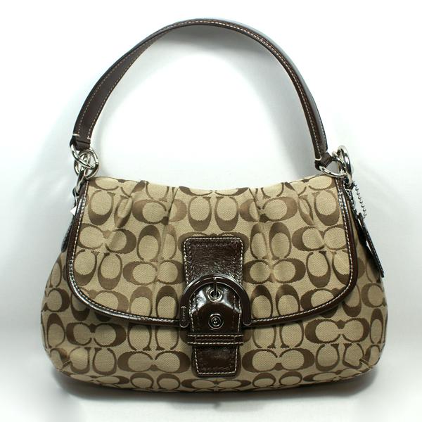 Coach Soho Signature Flap Shoulder Bag Khaki 17093 Coach 17093