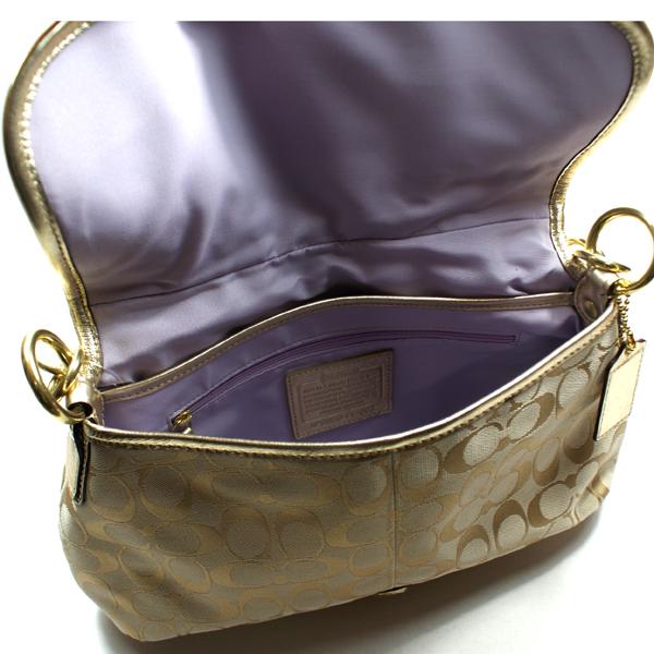 Coach Soho Signature Flap Shoulder Bag Light Khaki #17093 | Coach