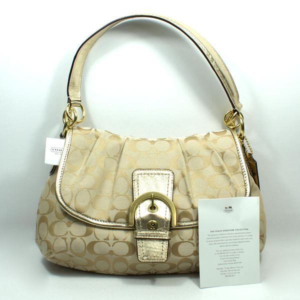 バッグ RARE COACH SOHO signature 17093 hand bag Coach Soho Signature Flap Shoulder Bag Light Khaki #17093 | Coach