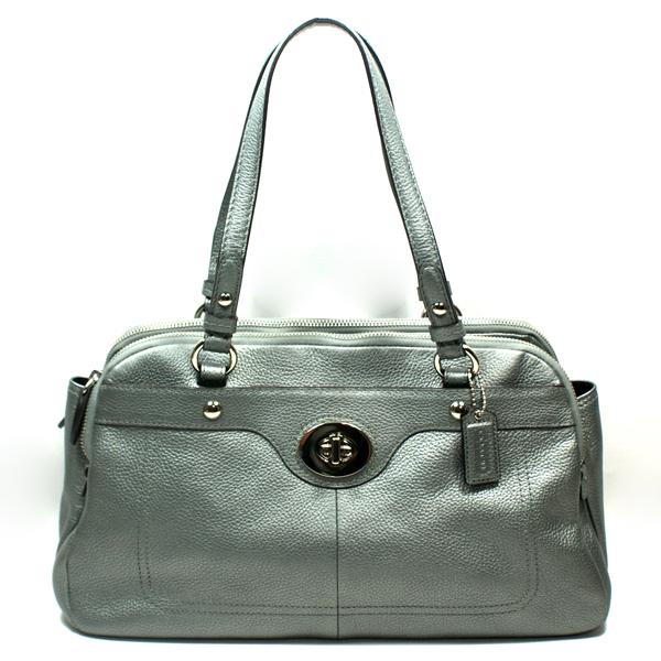 Leather handbag Coach Silver in Leather - 25560582