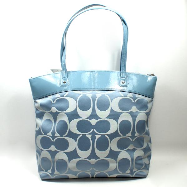 Home Coach Laura Signature Blue Tote Shoulder Bag Home Coach Laura Signature Blue Tote Shoulder Bag