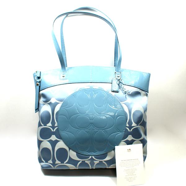 Home Coach Laura Signature Blue Tote Shoulder Bag Home Coach Laura Signature Blue Tote Shoulder Bag