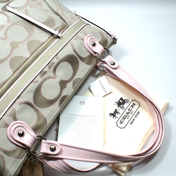Coach Poppy Signature Sateen Glam Tote/ Shoulder Bag #18979 Coach Poppy Signature Sateen Glam Tote/ Shoulder Bag #18979