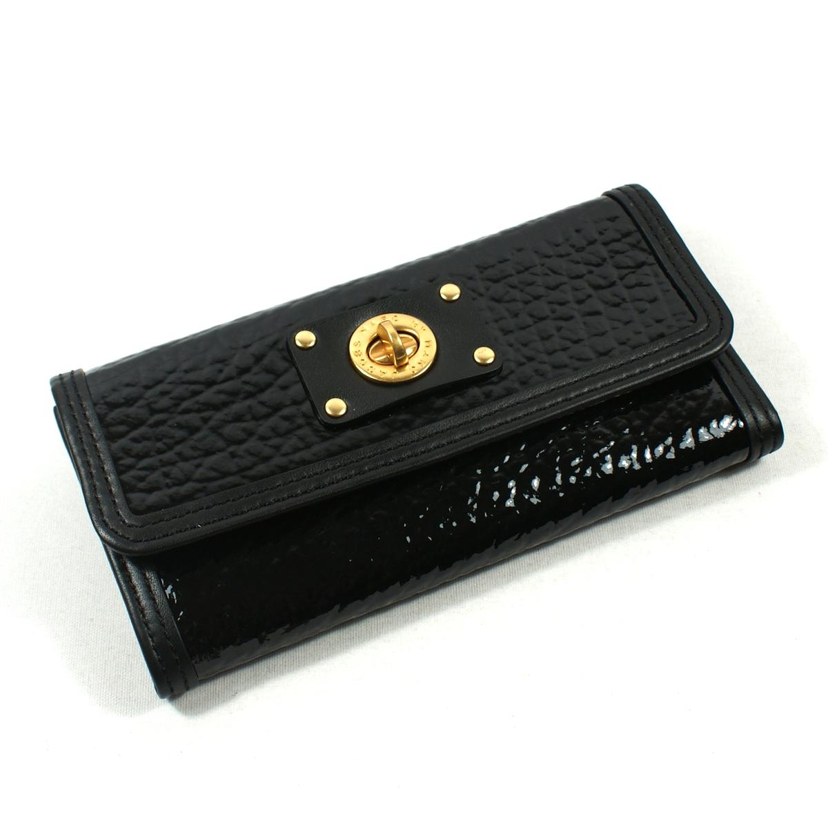 Designer Black Patent Leather Wallets IUCN Water