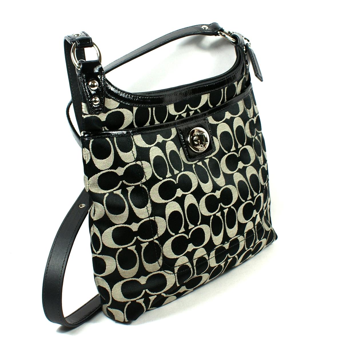 Coach Penelope Signature Hippie Shouder bag/ Swing Crossbody Bag Black