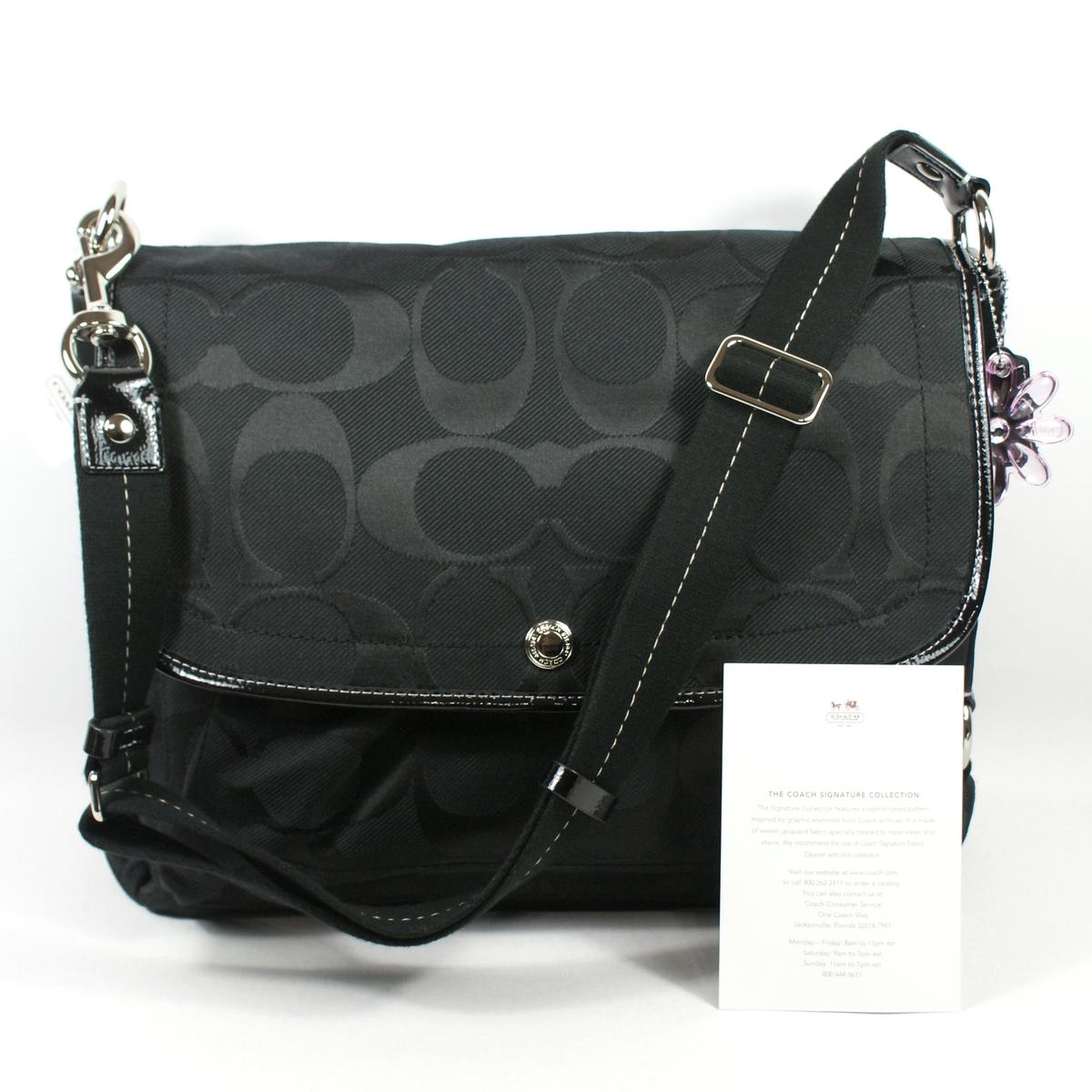 Coach Daisy Nylon Signature Messenger Bag/ Laptop Bag Black #16553 | Coach 16553