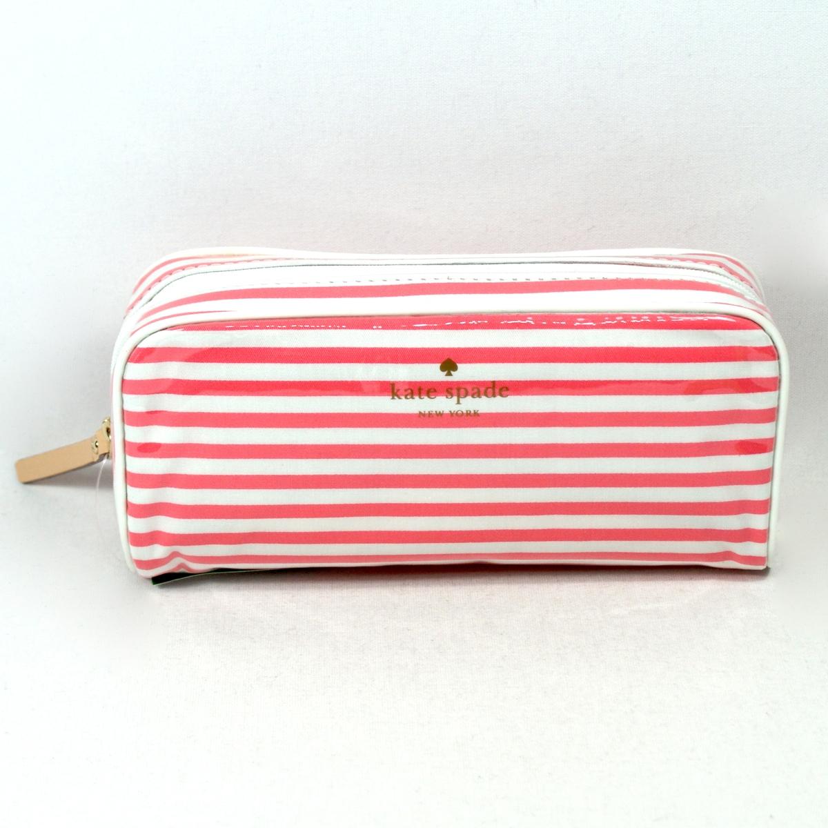 Kate Spade Small Henrietta Ocean Drive Stripe Pouch/ Cosmetic Bag #