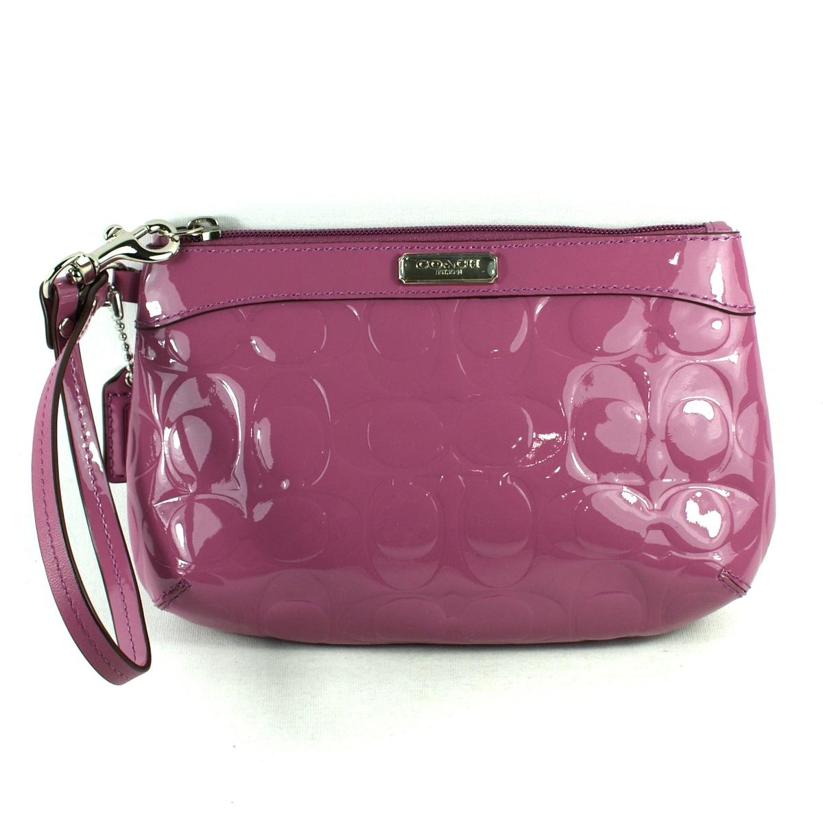 Coach Embossed Patent Leather Medium Wristlet 47207 Coach 47207