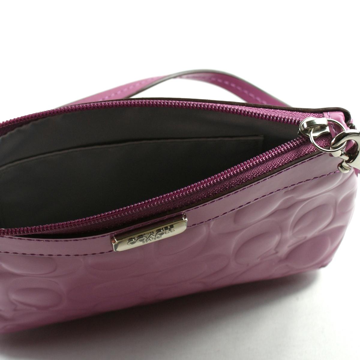 Coach Embossed Patent Leather Medium Wristlet 47207 Coach 47207
