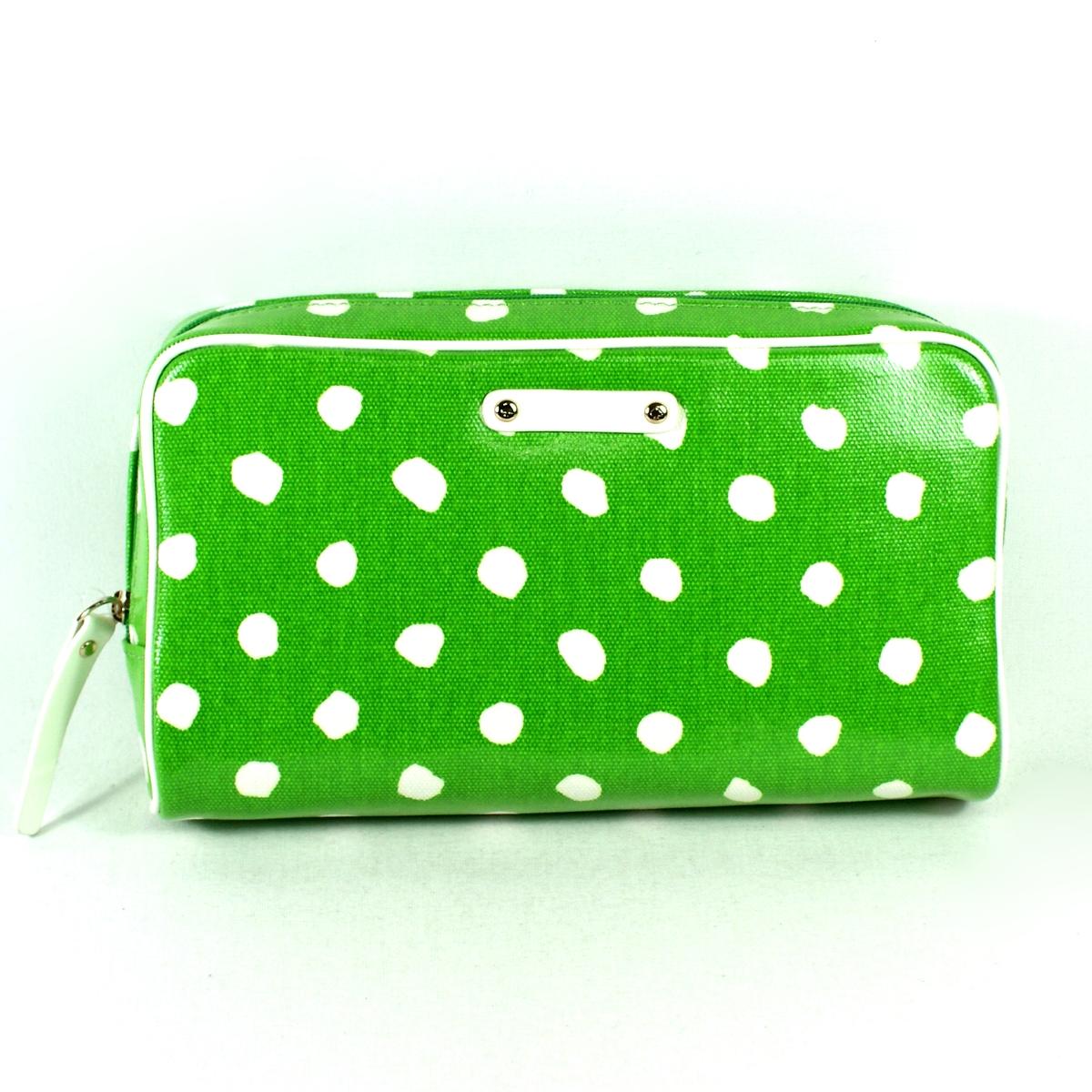 Kate Spade Medium Henrietta Dizzy Dot Green Cosmetic Bag WLRU1104