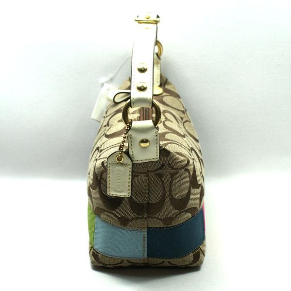 Coach Signature Multi-Color Stripe Top Handle Pouch #40540