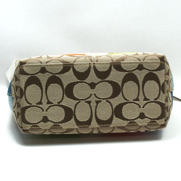 Coach Signature Multi-Color Stripe Top Handle Pouch #40540