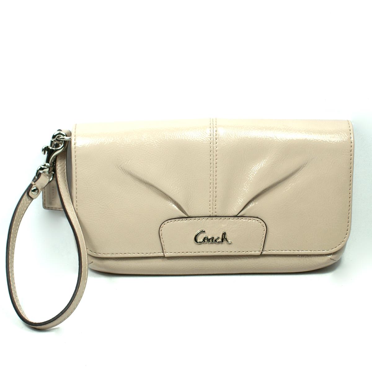 coach leather large wristlet