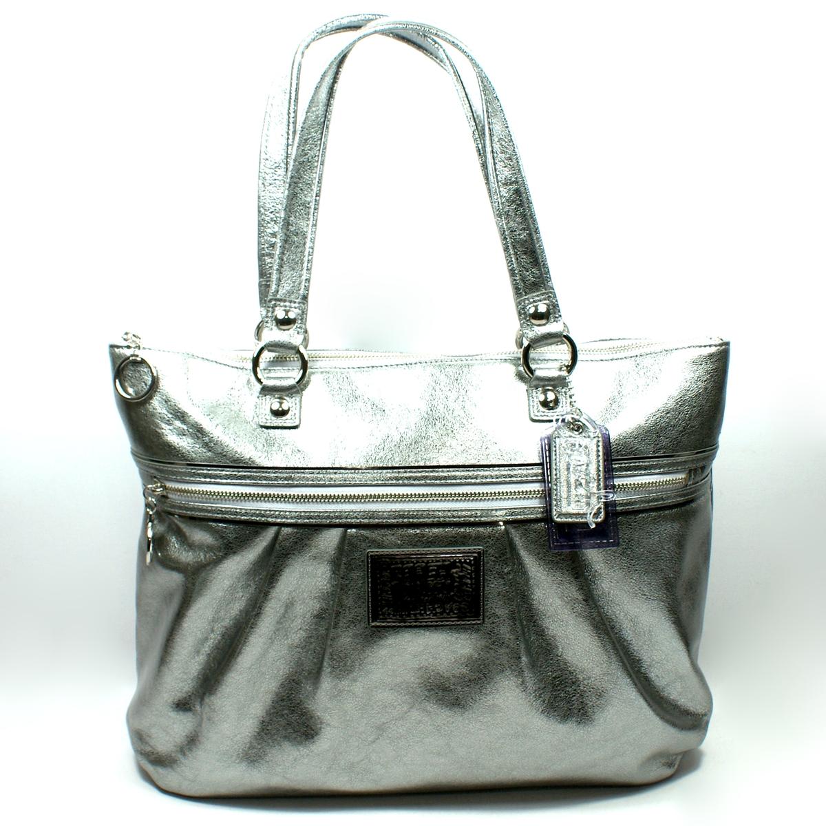 Coach Poppy Leather Glam Tote Bag #20361E | Coach 20361E