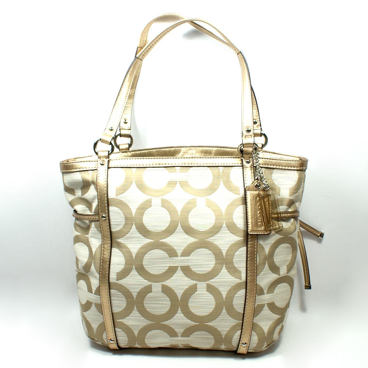 Coach Audrey Opt Art Shantung Cinched Tote/ Crossbody Bag #19572