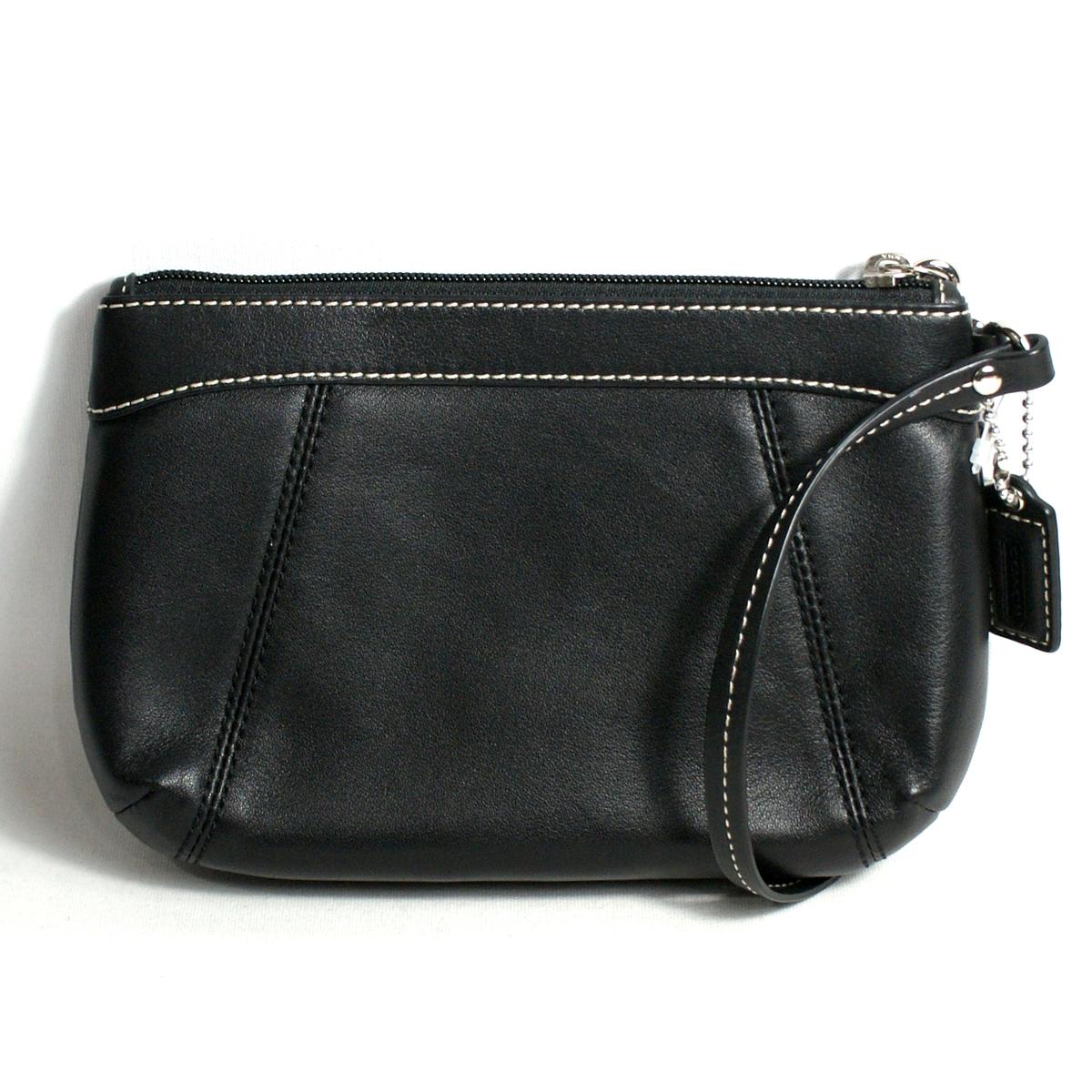 Coach Black Leather Wristlet Wallet