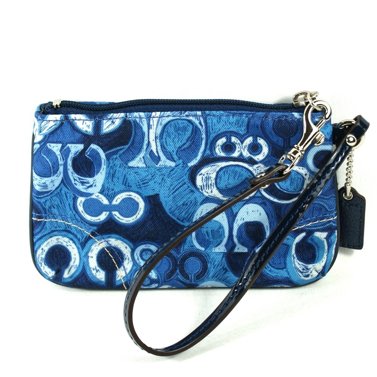 coach wristlets blue