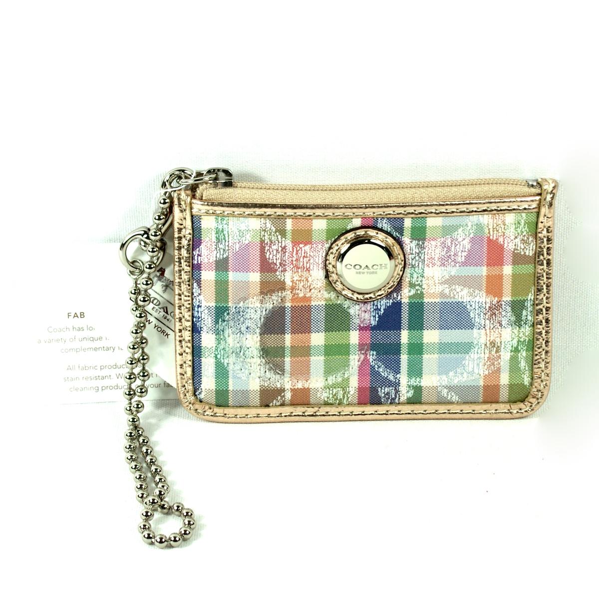 小物 Coach Signature Key Fob Coin Case Pouch NEW COACH Circular Pouch Signature Jacquard Coin Purse