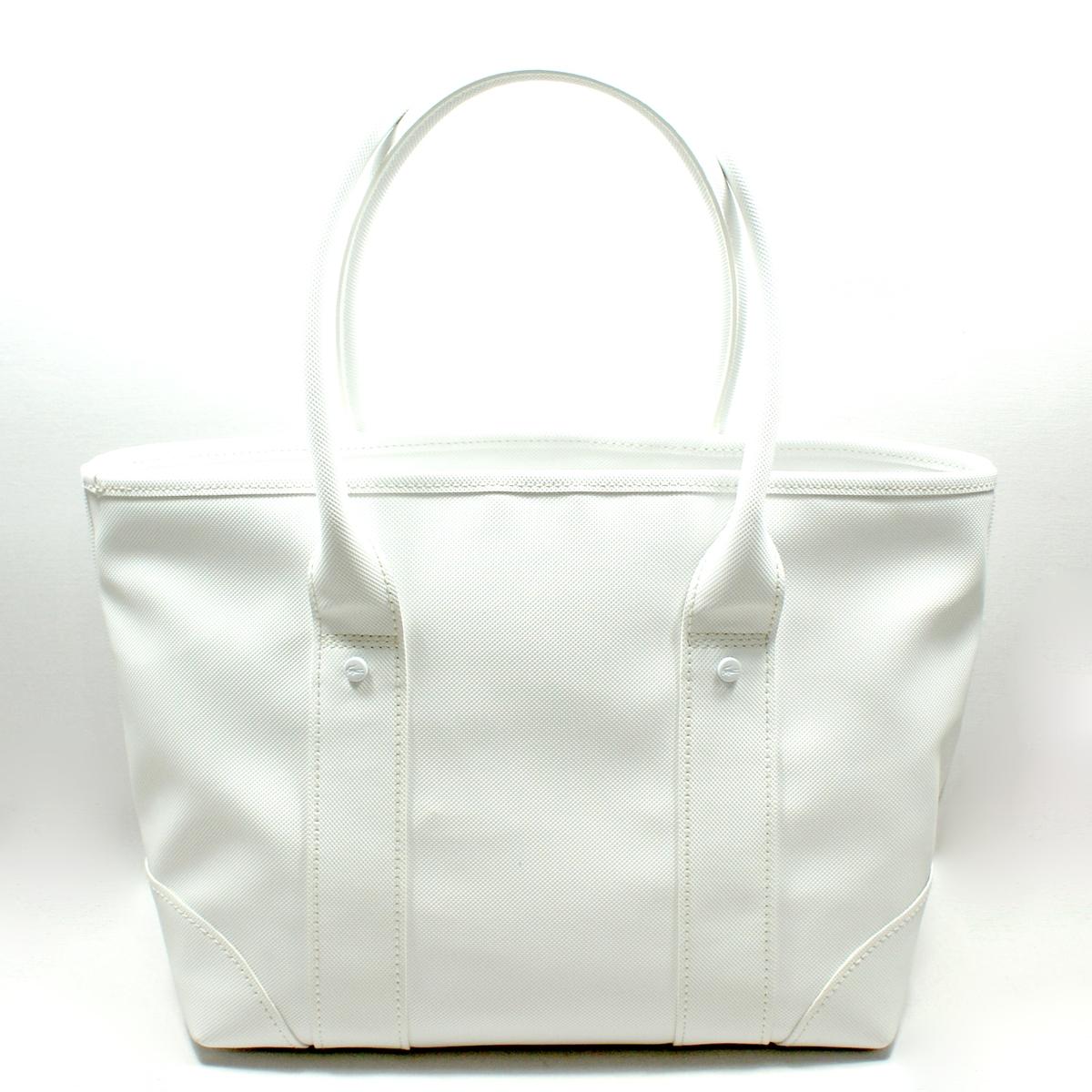 Lacoste Bright white Small Shopping Bag/ Tote Bag #NF0195NC | Lacoste NF0195NC