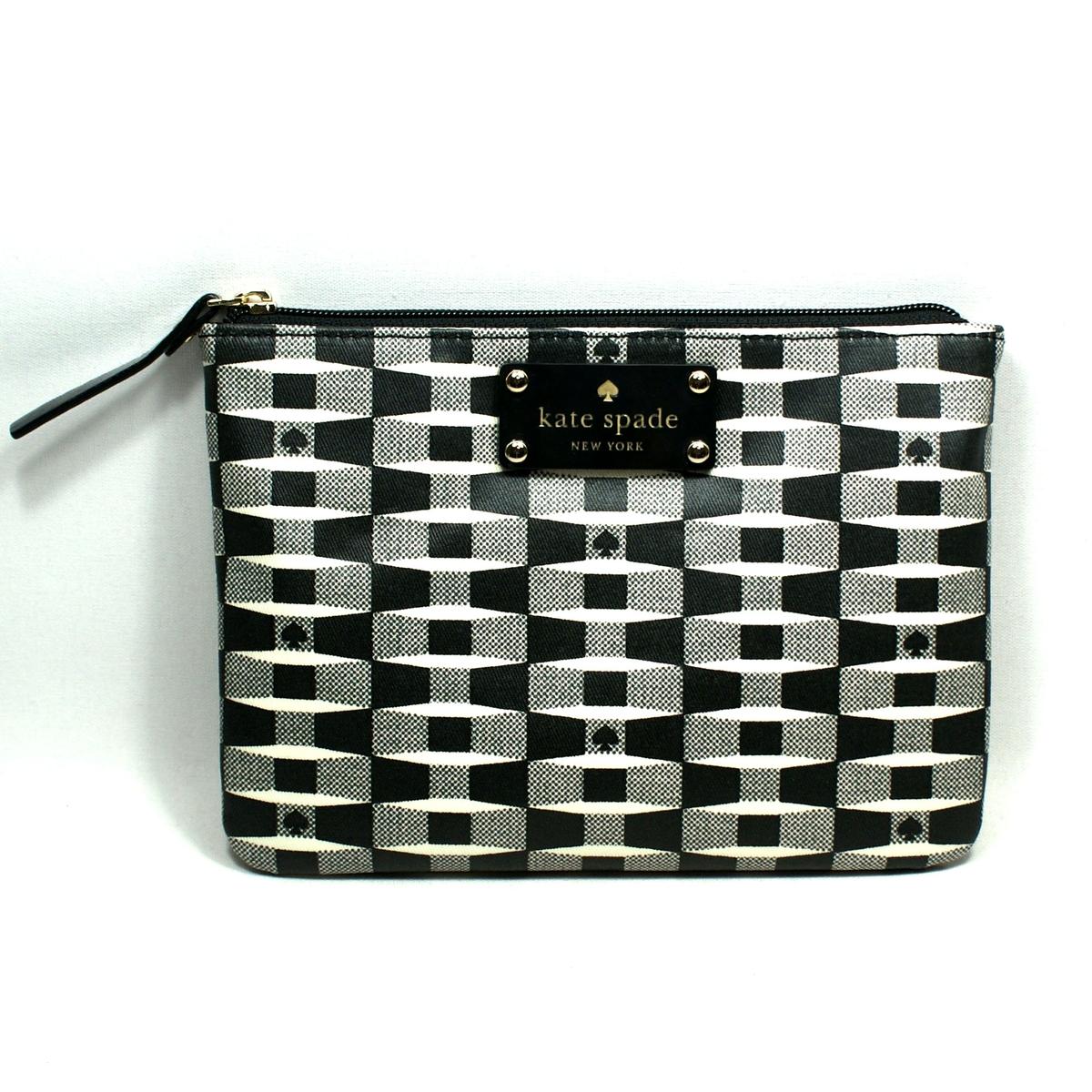 Kate Spade Little Gia Signature Spade Flat Pouch/ Cosmetic Bag 