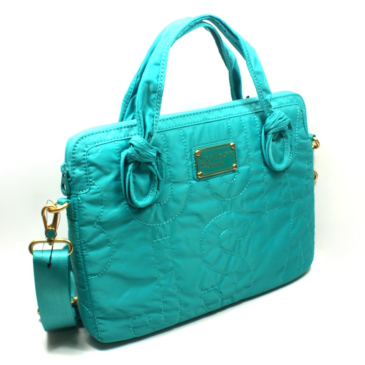 Marc By Marc Jacobs Pretty Aqua Nylon 13 Inch Laptop Bag/ Messenger Bag