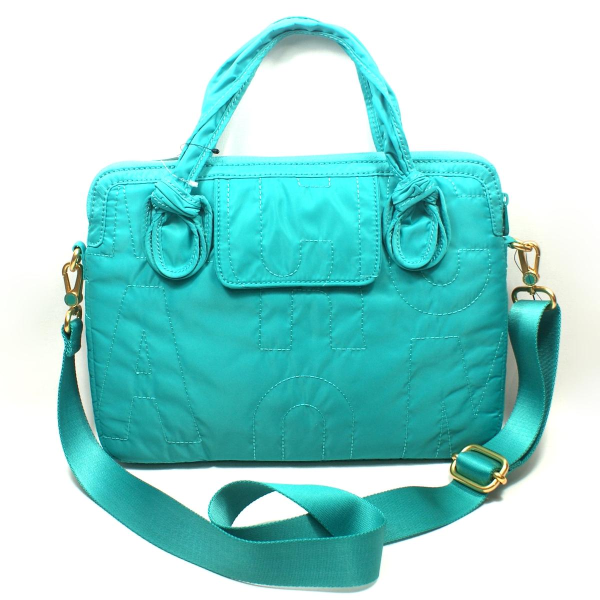 Marc By Marc Jacobs Pretty Aqua Nylon 13 Inch Laptop Bag/ Messenger Bag